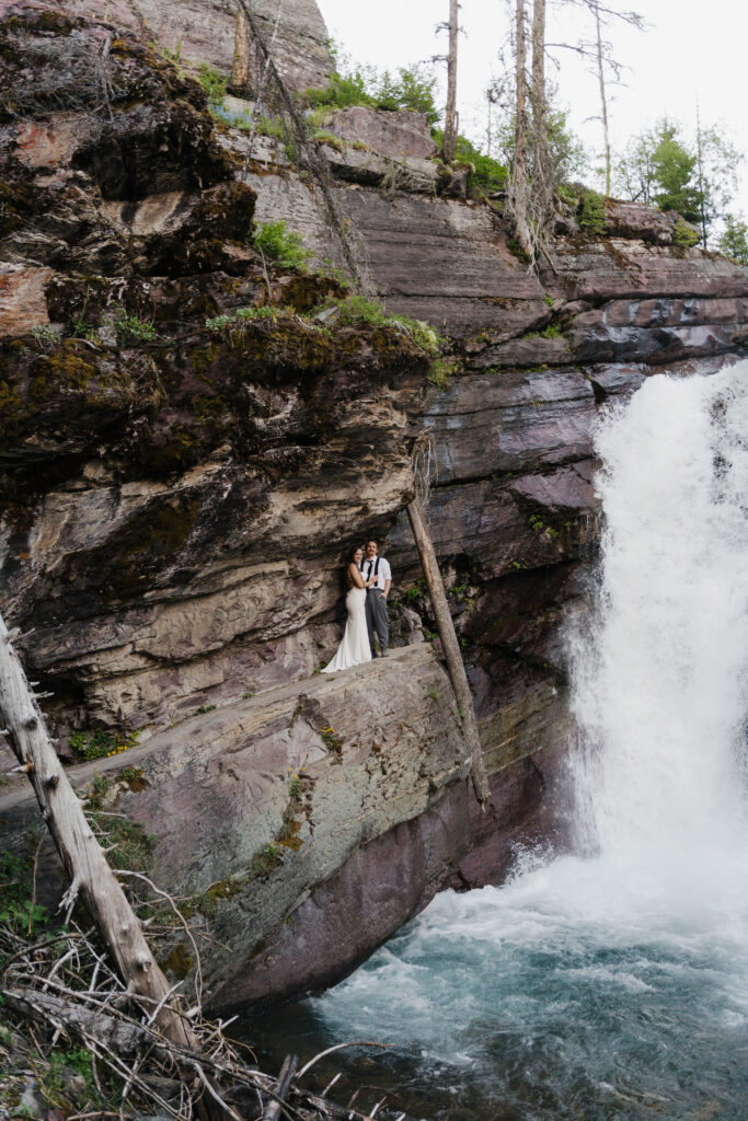 The couple posing at the Baring Falls.